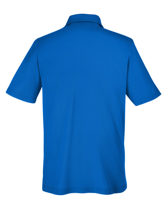 Rear view of the Men's Fusion ChromaSoft™ Pique Polo