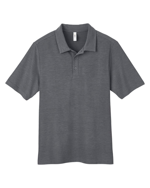 Front and Blank view of the Men's Fusion ChromaSoft™ Pique Polo