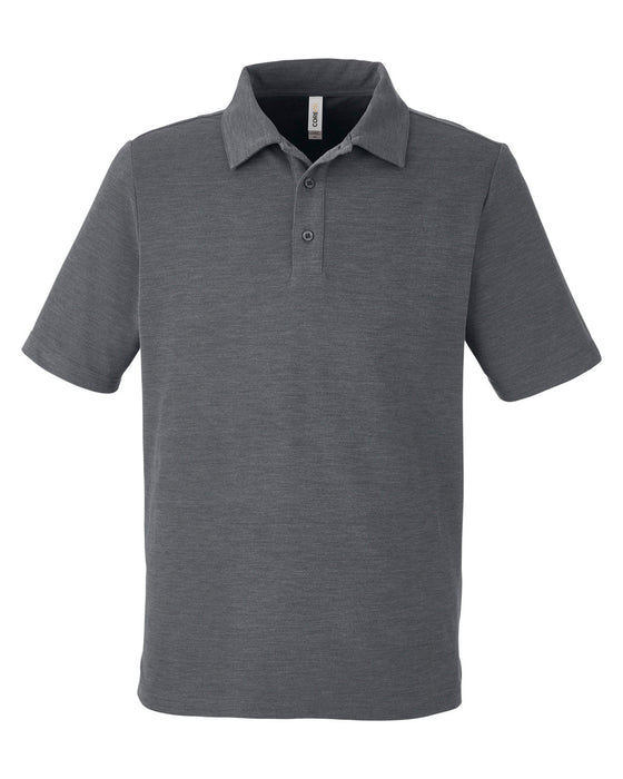 Front and Blank view of the Men's Fusion ChromaSoft™ Pique Polo