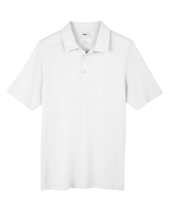 Front and Blank view of the Men's Fusion ChromaSoft™ Pique Polo