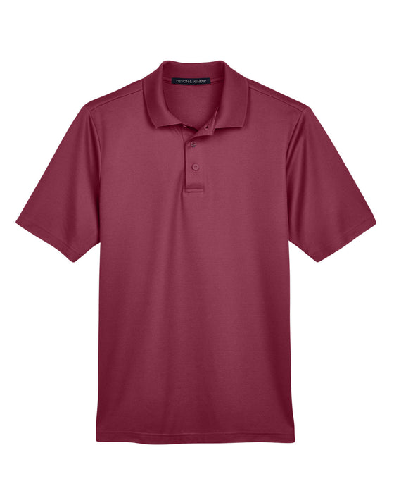 Front and Blank view of the CrownLux Performance™ Men's Plaited Polo