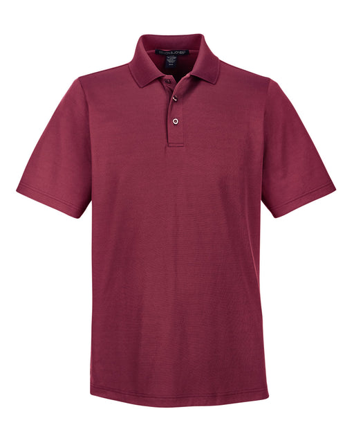 Front and Blank view of the CrownLux Performance™ Men's Plaited Polo