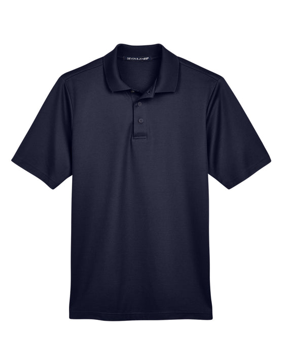 Front and Blank view of the CrownLux Performance™ Men's Plaited Polo