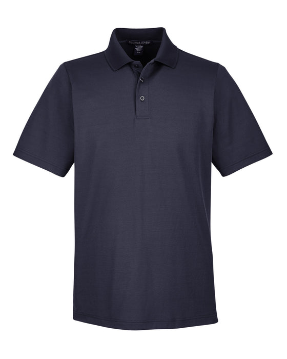 Front and Blank view of the CrownLux Performance™ Men's Plaited Polo