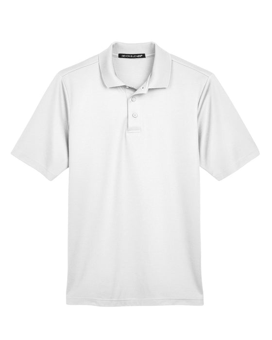 Front and Blank view of the CrownLux Performance™ Men's Plaited Polo