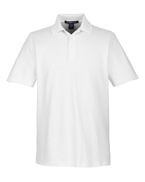 Front and Blank view of the CrownLux Performance™ Men's Plaited Polo