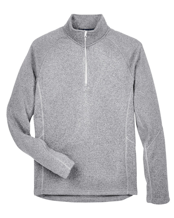 Front and Blank view of the Adult Bristol Sweater Fleece Quarter-Zip