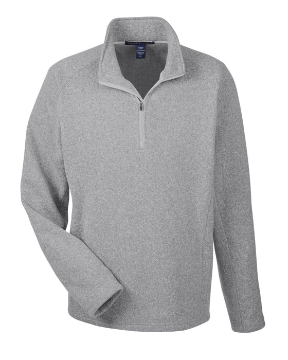 Front and Blank view of the Adult Bristol Sweater Fleece Quarter-Zip