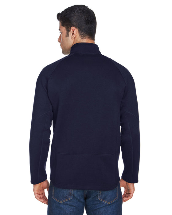 Rear view of the Adult Bristol Sweater Fleece Quarter-Zip