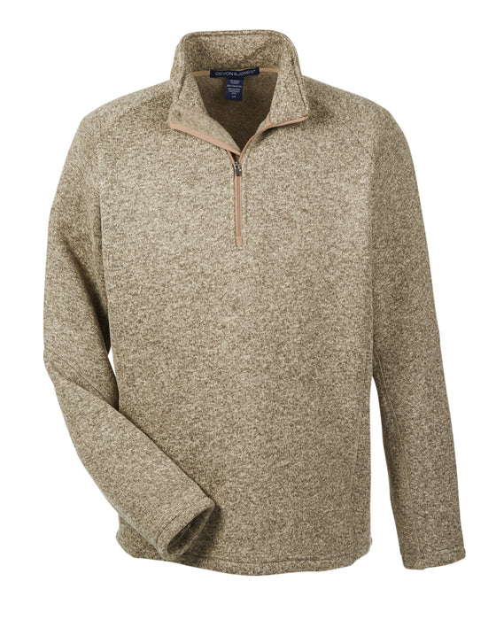 Front and Blank view of the Adult Bristol Sweater Fleece Quarter-Zip