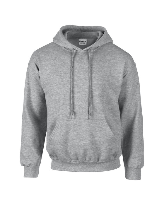 Front and Blank view of the Adult Heavy Blend™ 8 oz., 50/50 Hooded Sweatshirt