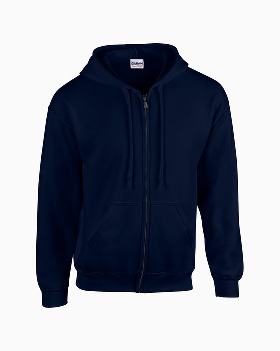 Front and Blank view of the Gildan Adult Heavy Blend™ 8 oz., 50/50 Full-Zip Hooded Sweatshirt