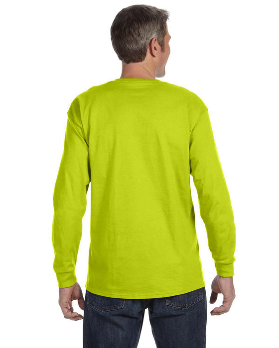 Rear view of the Gildan Adult Heavy Cotton™ Long-Sleeve T-Shirt