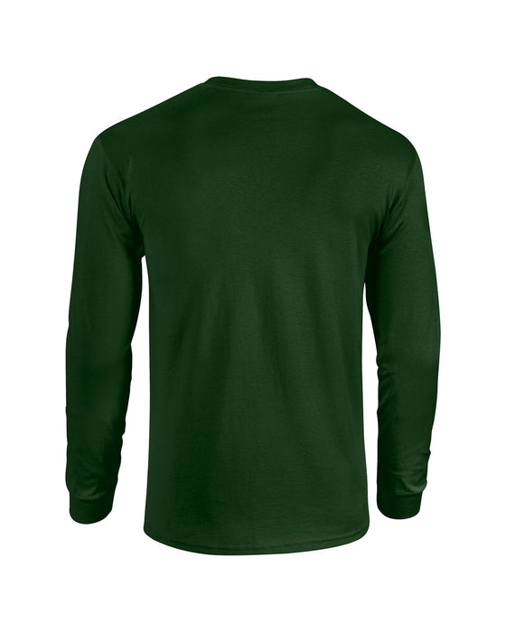 Rear and Blank view of the Gildan Adult Heavy Cotton™ Long-Sleeve T-Shirt