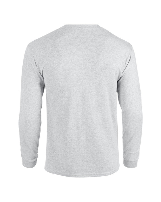 Rear and Blank view of the Gildan Adult Heavy Cotton™ Long-Sleeve T-Shirt