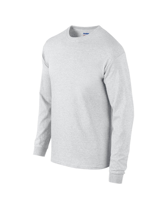 Right and Blank view of the Gildan Adult Heavy Cotton™ Long-Sleeve T-Shirt