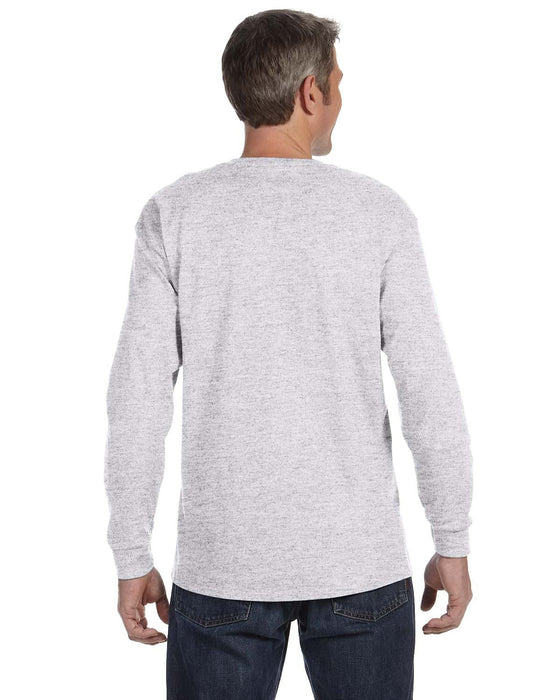 Rear view of the Gildan Adult Heavy Cotton™ Long-Sleeve T-Shirt