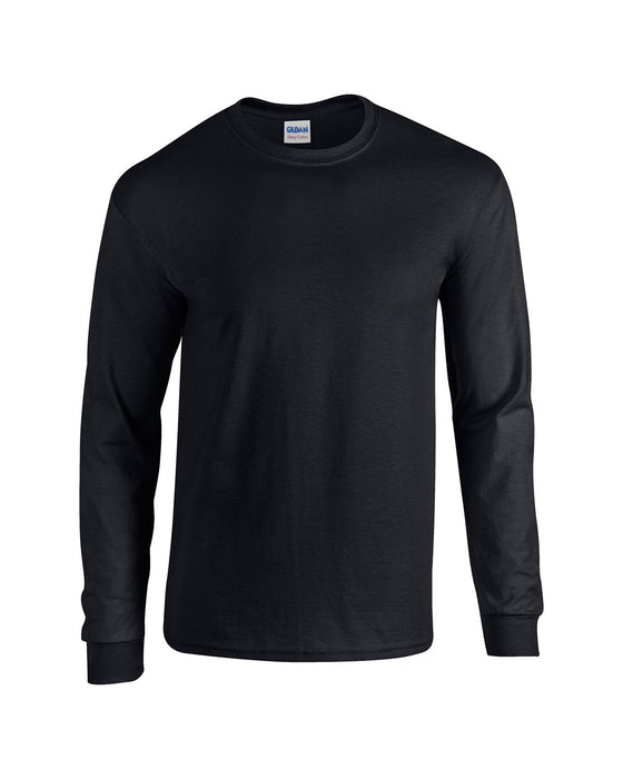 Front and Blank view of the Gildan Adult Heavy Cotton™ Long-Sleeve T-Shirt