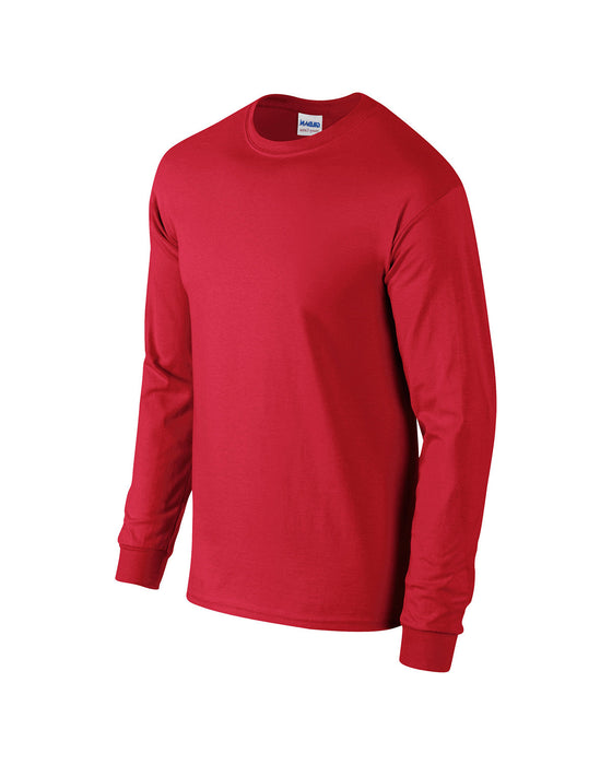 Right and Blank view of the Gildan Adult Heavy Cotton™ Long-Sleeve T-Shirt