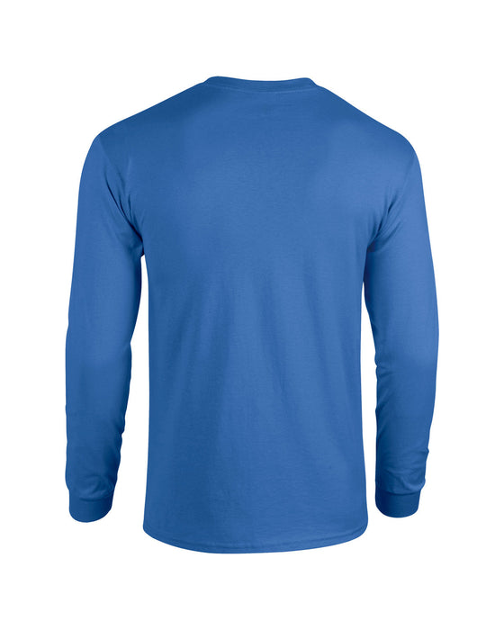 Rear and Blank view of the Gildan Adult Heavy Cotton™ Long-Sleeve T-Shirt