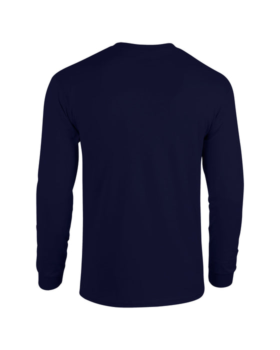 Rear and Blank view of the Gildan Adult Heavy Cotton™ Long-Sleeve T-Shirt