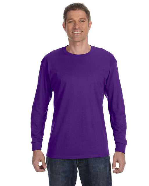 Front and Primary view of the Gildan Adult Heavy Cotton™ Long-Sleeve T-Shirt