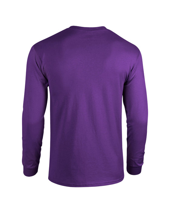 Rear and Blank view of the Gildan Adult Heavy Cotton™ Long-Sleeve T-Shirt