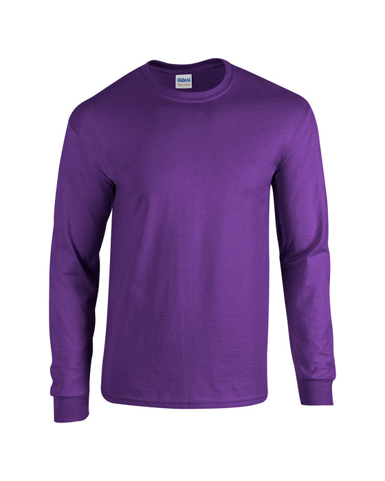 Front and Blank view of the Gildan Adult Heavy Cotton™ Long-Sleeve T-Shirt