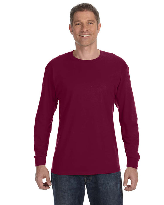 Front and Primary view of the Gildan Adult Heavy Cotton™ Long-Sleeve T-Shirt