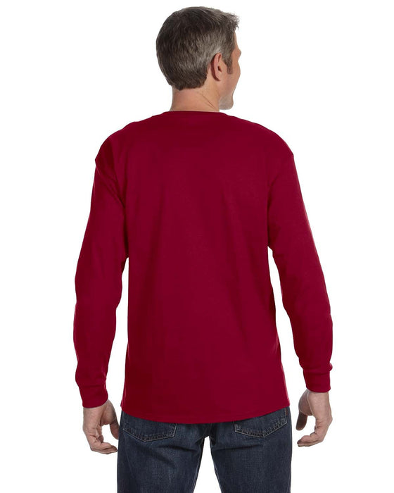 Rear view of the Gildan Adult Heavy Cotton™ Long-Sleeve T-Shirt