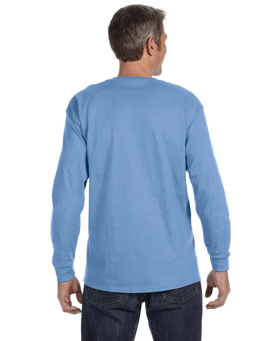 Rear view of the Gildan Adult Heavy Cotton™ Long-Sleeve T-Shirt