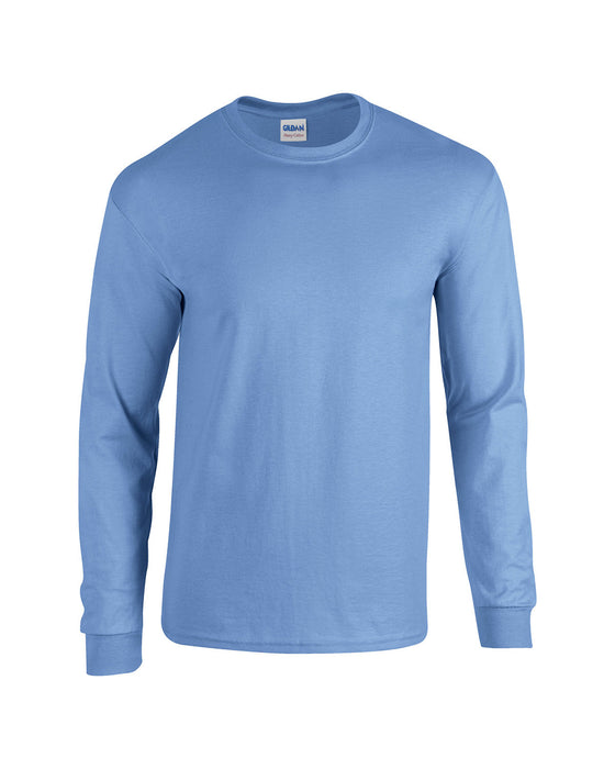 Front and Blank view of the Gildan Adult Heavy Cotton™ Long-Sleeve T-Shirt