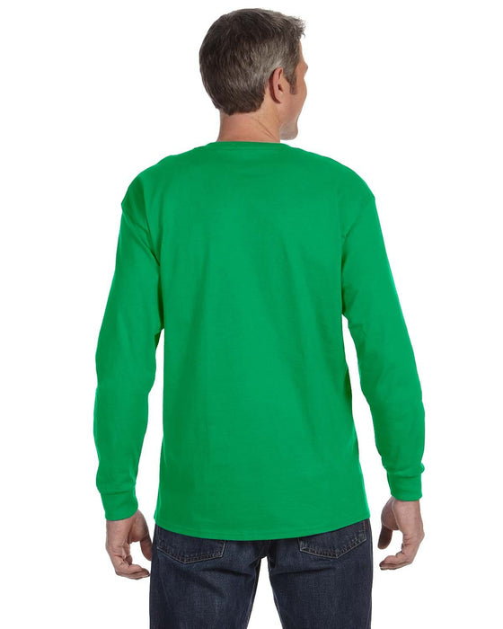 Rear view of the Gildan Adult Heavy Cotton™ Long-Sleeve T-Shirt