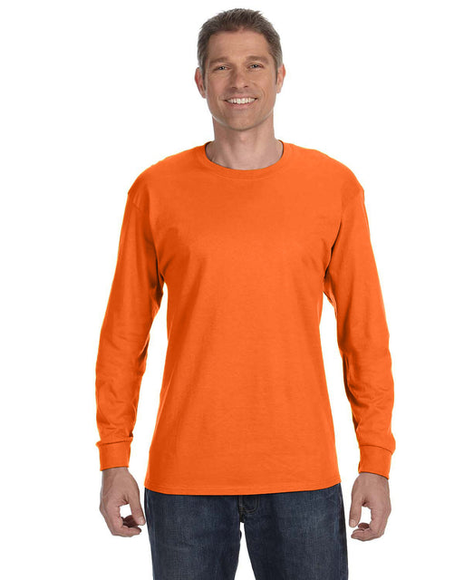 Front and Primary view of the Gildan Adult Heavy Cotton™ Long-Sleeve T-Shirt