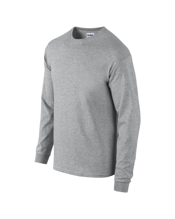 Right and Blank view of the Gildan Adult Heavy Cotton™ Long-Sleeve T-Shirt