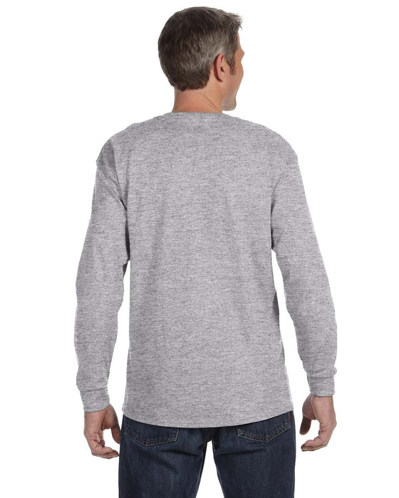 Rear view of the Gildan Adult Heavy Cotton™ Long-Sleeve T-Shirt