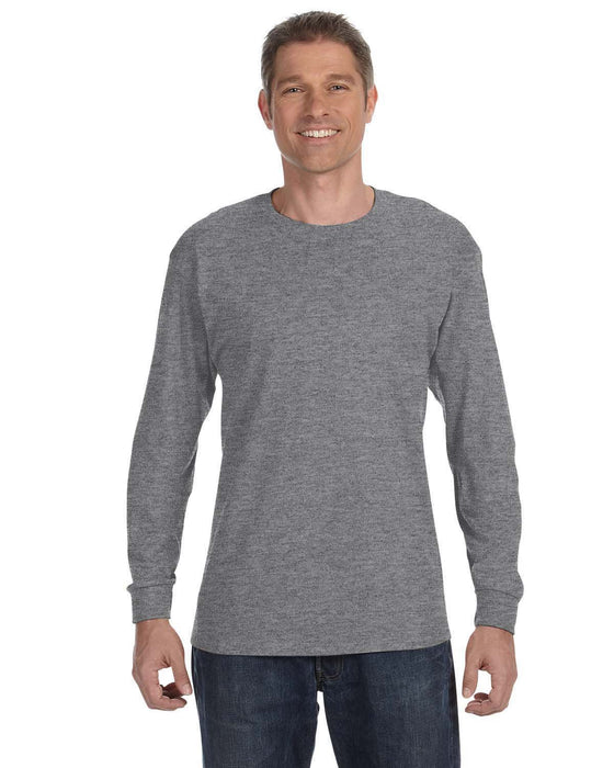 Front and Primary view of the Gildan Adult Heavy Cotton™ Long-Sleeve T-Shirt