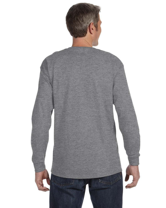 Rear view of the Gildan Adult Heavy Cotton™ Long-Sleeve T-Shirt