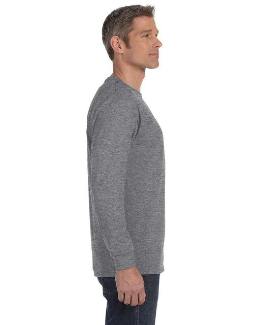 Right view of the Gildan Adult Heavy Cotton™ Long-Sleeve T-Shirt