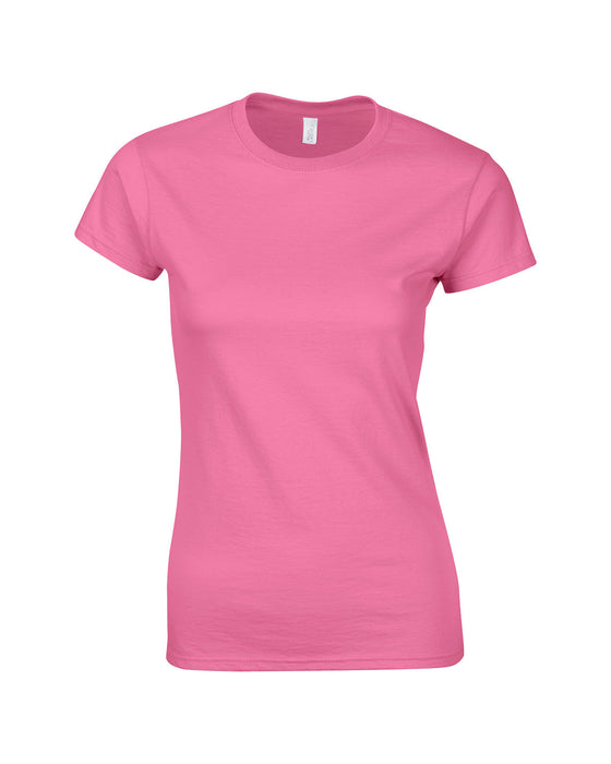 Front and Blank view of the Gildan Ladies' Softstyle® Fitted T-Shirt