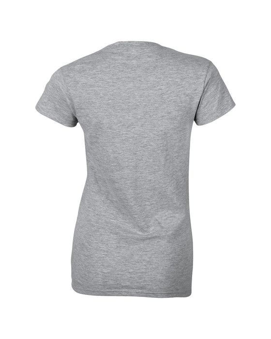 Rear and Blank view of the Gildan Ladies' Softstyle® Fitted T-Shirt