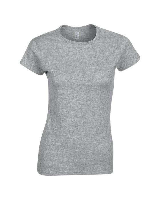 Front and Blank view of the Gildan Ladies' Softstyle® Fitted T-Shirt