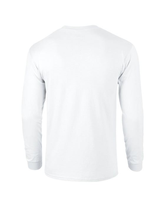 Rear and Blank view of the Gildan Adult 50/50 Long-Sleeve T-Shirt