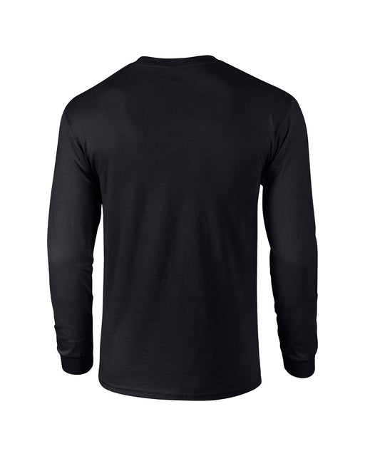 Rear and Blank view of the Gildan Adult 50/50 Long-Sleeve T-Shirt