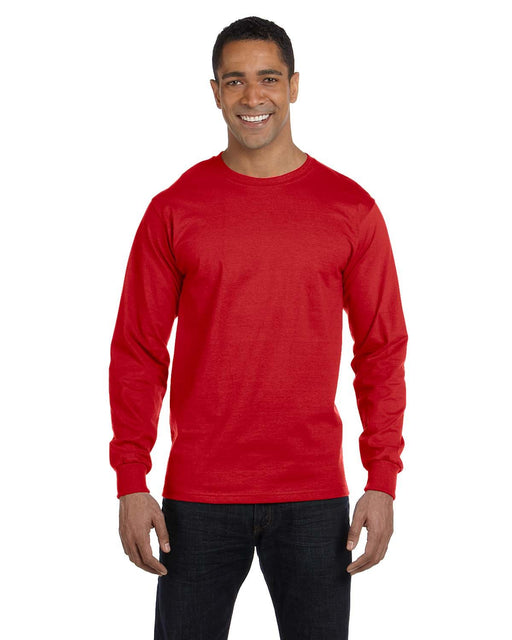 Front and Primary view of the Gildan Adult 50/50 Long-Sleeve T-Shirt