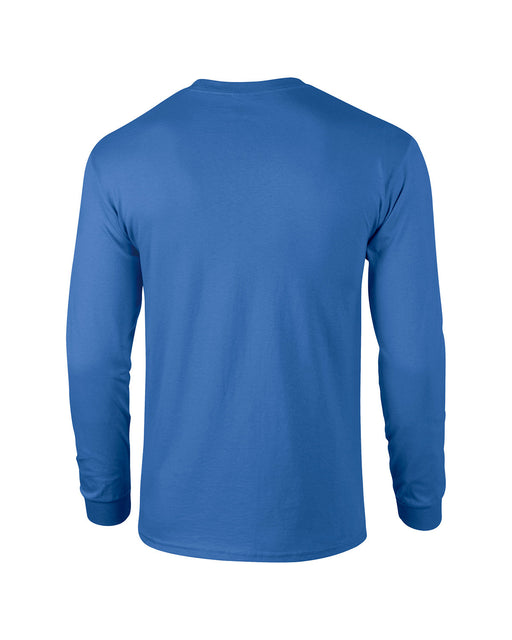 Rear and Blank view of the Gildan Adult 50/50 Long-Sleeve T-Shirt