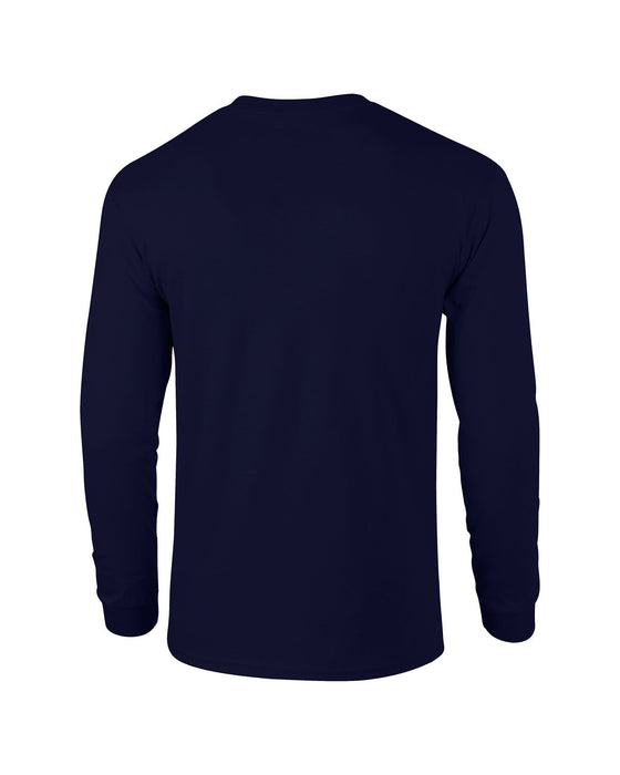 Rear and Blank view of the Gildan Adult 50/50 Long-Sleeve T-Shirt