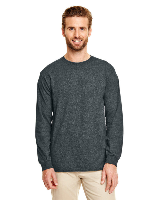 Front and Primary view of the Gildan Adult 50/50 Long-Sleeve T-Shirt