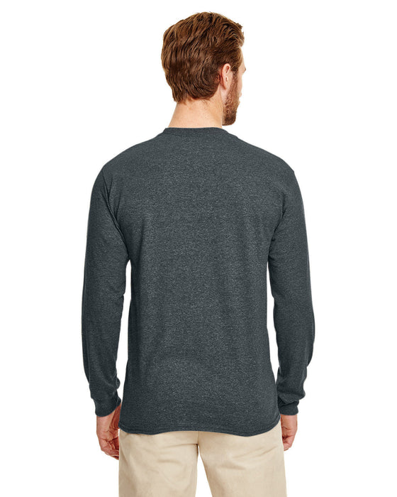 Rear view of the Gildan Adult 50/50 Long-Sleeve T-Shirt