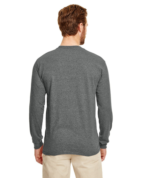 Rear view of the Gildan Adult 50/50 Long-Sleeve T-Shirt